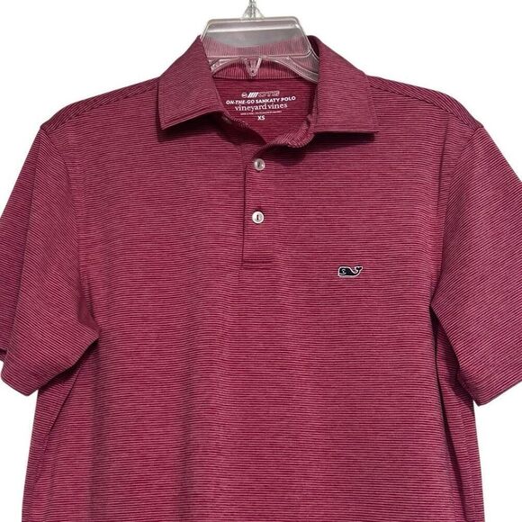 Vineyard Vines On-The-Go Sankaty Polo Shirt Men's XS Red Striped Short Sleeve - Picture 3 of 10